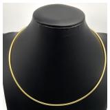 Italian 14K Gold Round Choker Chain Necklace