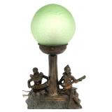 Art Deco Frankart Style Minstrel Brain Globe Lamp