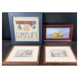 4pc Small Decorative Wall Art