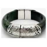 Burmese Jade Style Bangle Bracelet