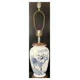 Asian Blue & White Porcelain Lamp