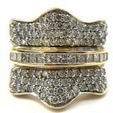 14K Gold Diamond Corset Ring, Sz 5