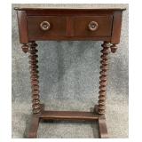 Mahogany Spool Carved 1 Drawer Stand