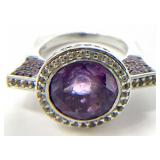 14k White Gold & Amethyst Ring