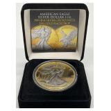 2022 American Silver Eagle w/ 24K Gold Backdrop