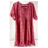 NWT Davi & Dani Pink Eyelet Dress, Size M