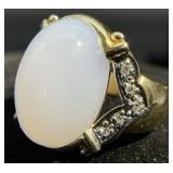 14k Yellow Gold Chalcedony Ring