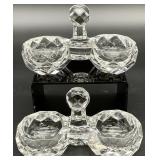 2pc Baccarat Crystal Double Open Salt & Pepper