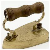 Brass Wood Handle Andiron