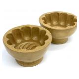 2pc Yellow Ware Pottery Gelatin / Pudding Molds