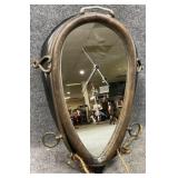 Mirrored Leather Horse Collar Clock