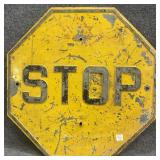 Antique Yellow Stop Sign