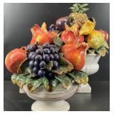 2pc Large Ceramic Fruit Bowl Statues