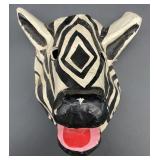 Vintage Zebra Folk Art Mask