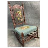 Antique Needlework Rocking Chair