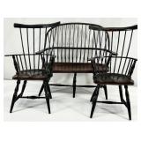 3pc Wooden Doll Bench & Chairs