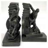 Spelter Bronze Librarian Bookends