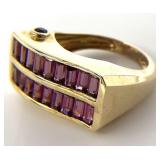 14k Yellow Gold Rhodolite Ring