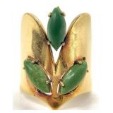 14k Yellow Gold Jade Ring