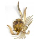 14k Yellow Gold Citrine Pin/Brooch