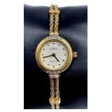 Signed 14K Gold Diamond Ladies Watch