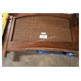 twin wooden woven headboard