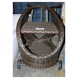 wicker garden cart