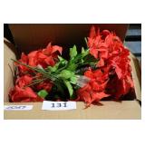 box of artificial flowers