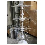 white 4 tier 12 prong revolving merchandiser