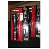 2 husky rechargeable focusing flashlights