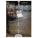 white 4 tier 12 prong revolving merchandiser