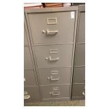 Metal grey 4 drawer office cabinet, 18 x 52 x 26