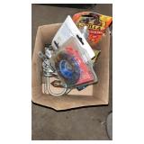 Box with gorilla glue, wire brush drill bits,