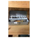 Metal tool box with drill bits
