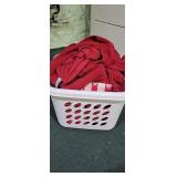 White Laundry Basket with Polar Fleece King Bed