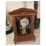 Vintage quartz wooden clock, 7 x 12 inches