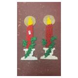 Pair of 6 Inch Noel Candle Popcorn Decorations