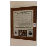 Framed United States, naturalization certificate,
