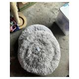 Lot of 2 Gray Fluffy Dog/Cat Beds