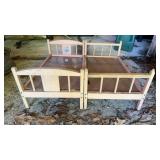 Two wooden toy bed frames