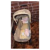 Wicker Baby Child Carriage Buggy