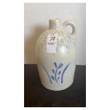 Blue Floral Jug 10 Inch Tall