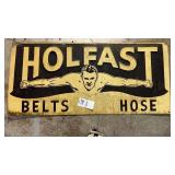 HOLEFAST BELT HOSE metal sign   20x9.5