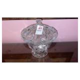 Crystal glass footed dish with lid - 7 inches