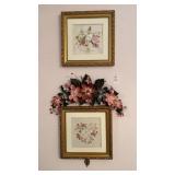 Embroidered wall decor, both 10 1/2 ï¿½ square