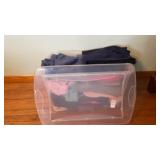 Storage tote- with ladies clothing -