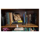 Assorted books and 3 candles - this shelf only