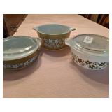 Pyrex Avocado Green Olive Cinderella  Bowls