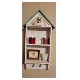 Country Nick Nak Shelf with candles and frame