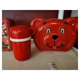 Teddy bear lunch box with Thermos new old stock